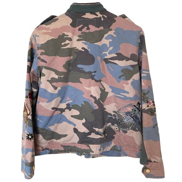 ZADIG & VOLTAIRE Kavy Camou Brode Embroidered Jacket, Size Large - Picture 4 of 15